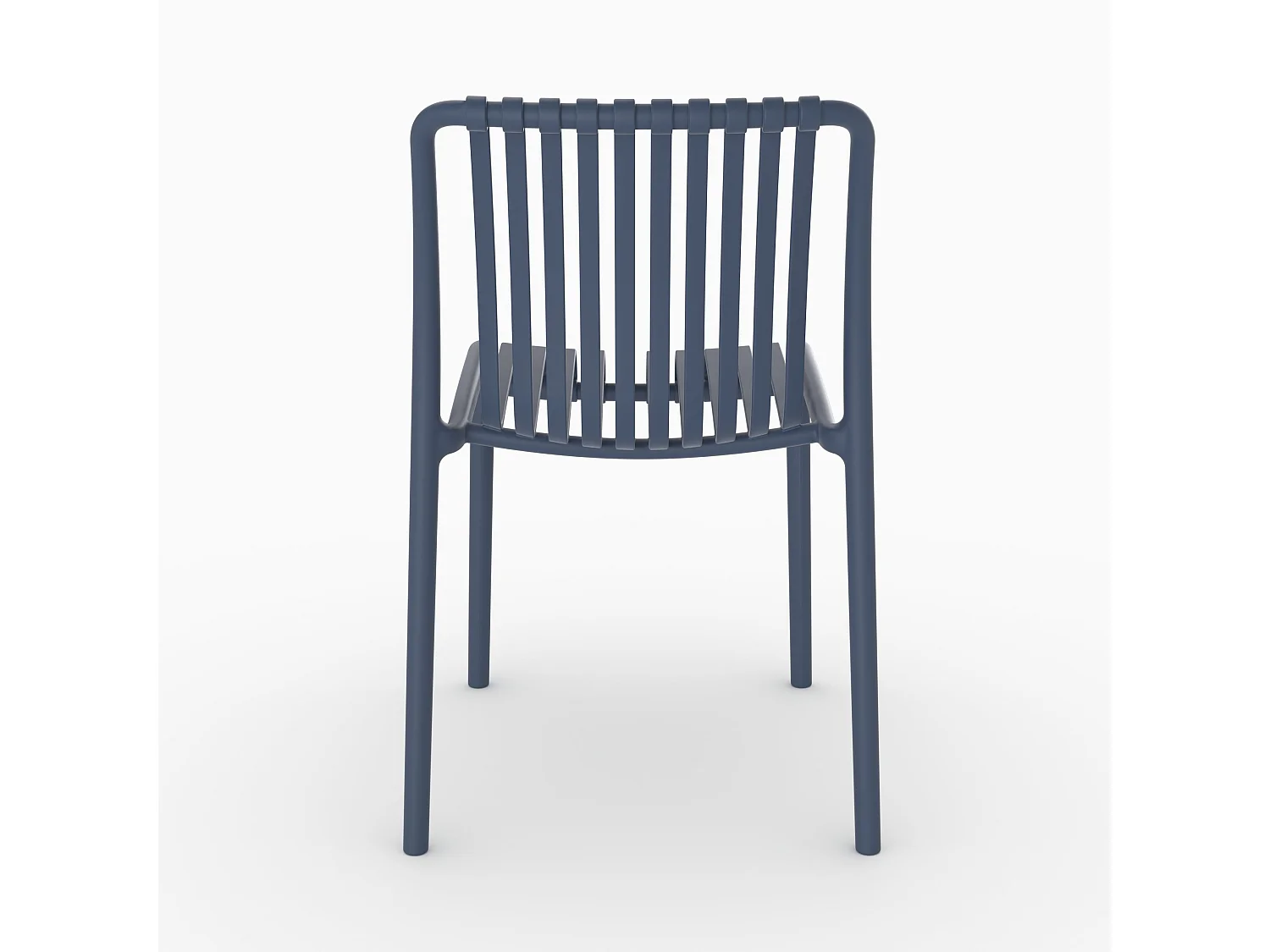 Set di 2 sedie da giardino impilabili in plastica blu navy - Duli