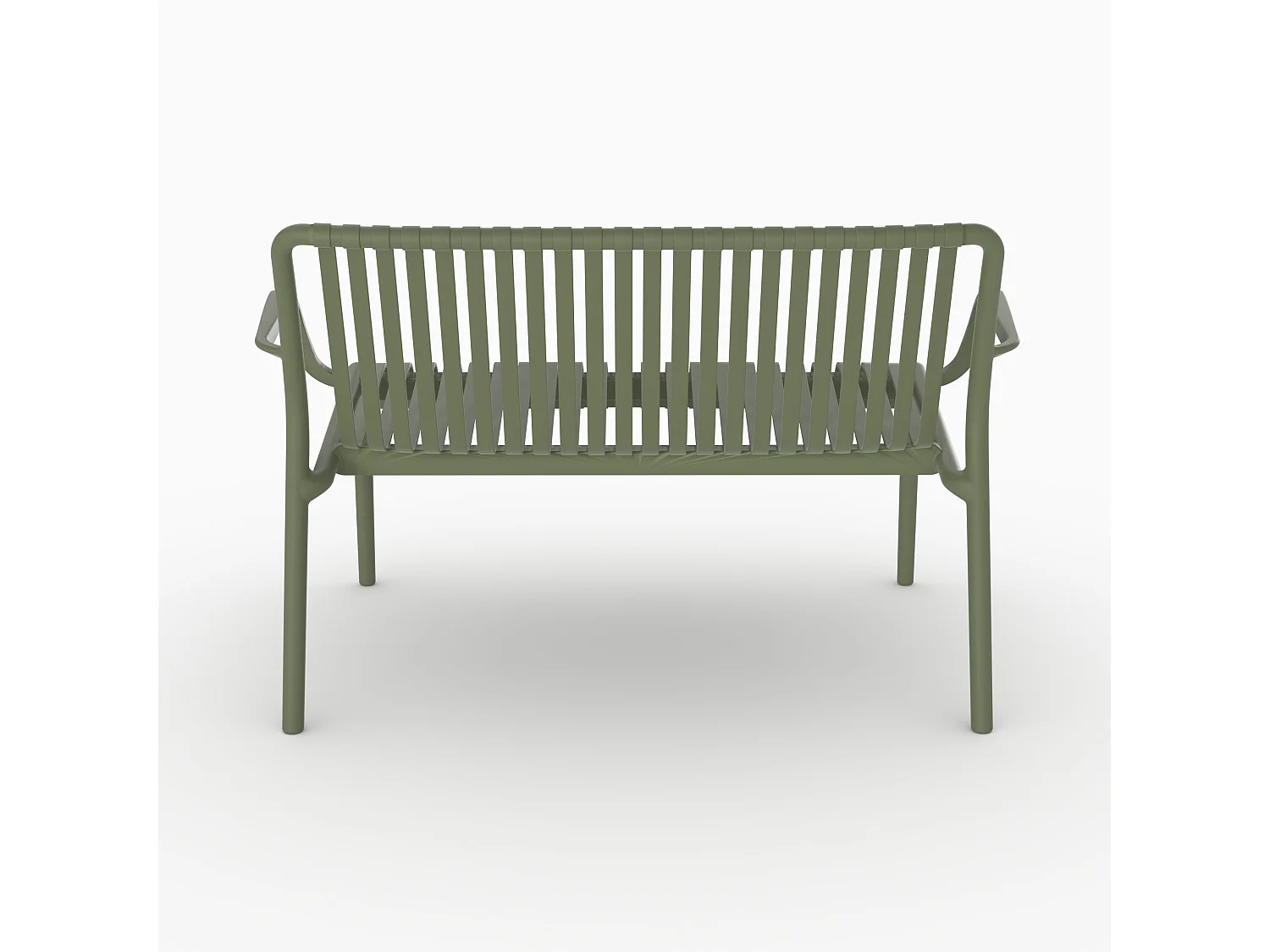 Set da giardino 2 posti in plastica verde kaki - Ivy