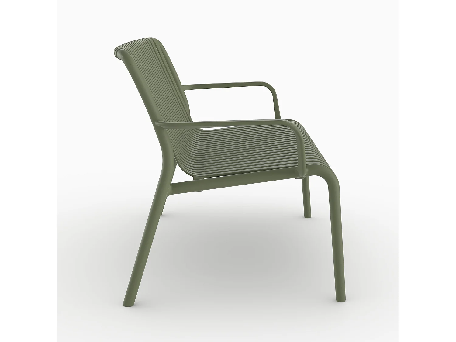 Set da giardino 2 posti in plastica verde kaki - Ivy