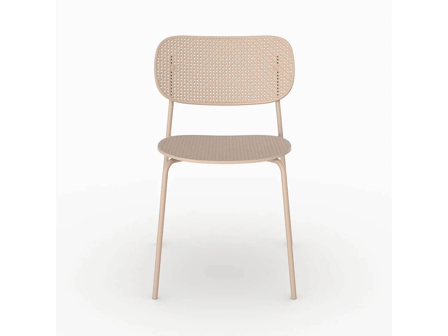 Set di 2 sedie da giardino impilabili in plastica beige - Géa