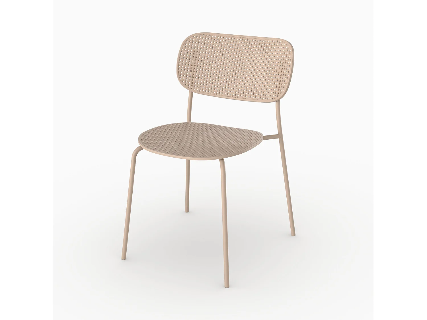 Set di 2 sedie da giardino impilabili in plastica beige - Géa
