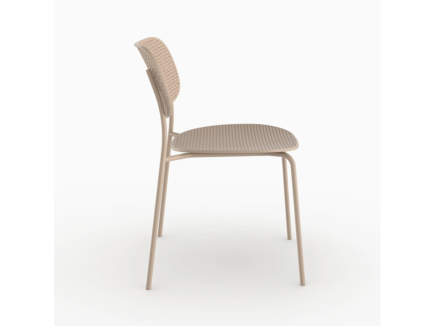 Set di 2 sedie da giardino impilabili in plastica beige - Géa