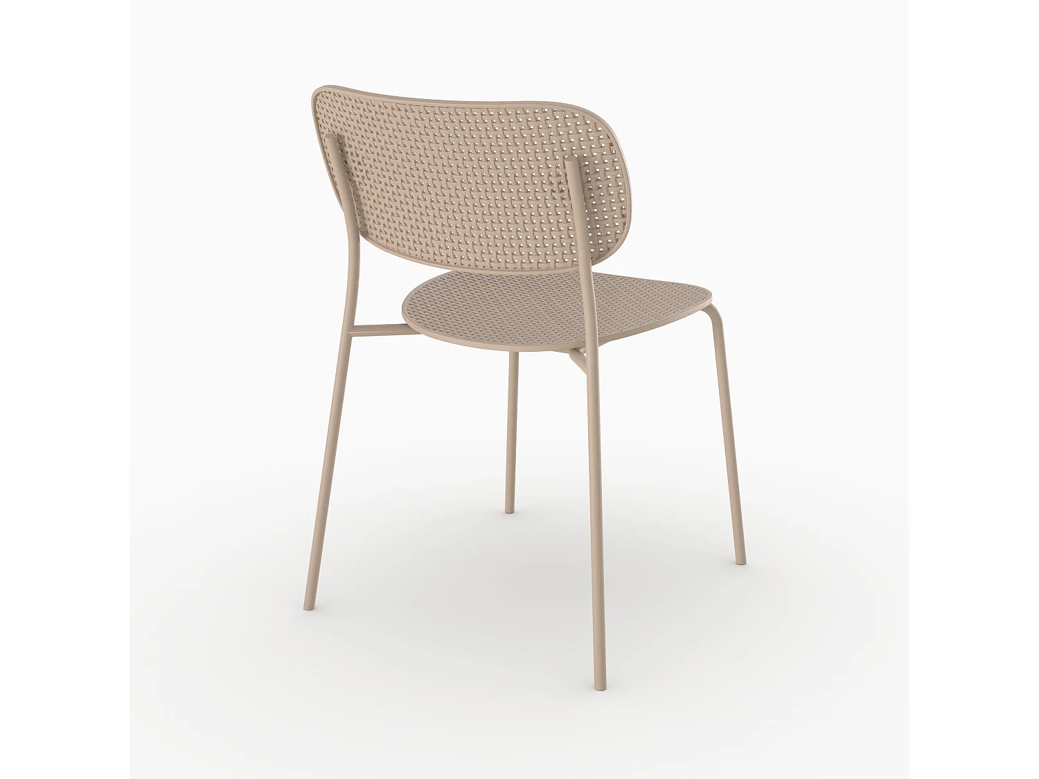 Set di 2 sedie da giardino impilabili in plastica beige - Géa