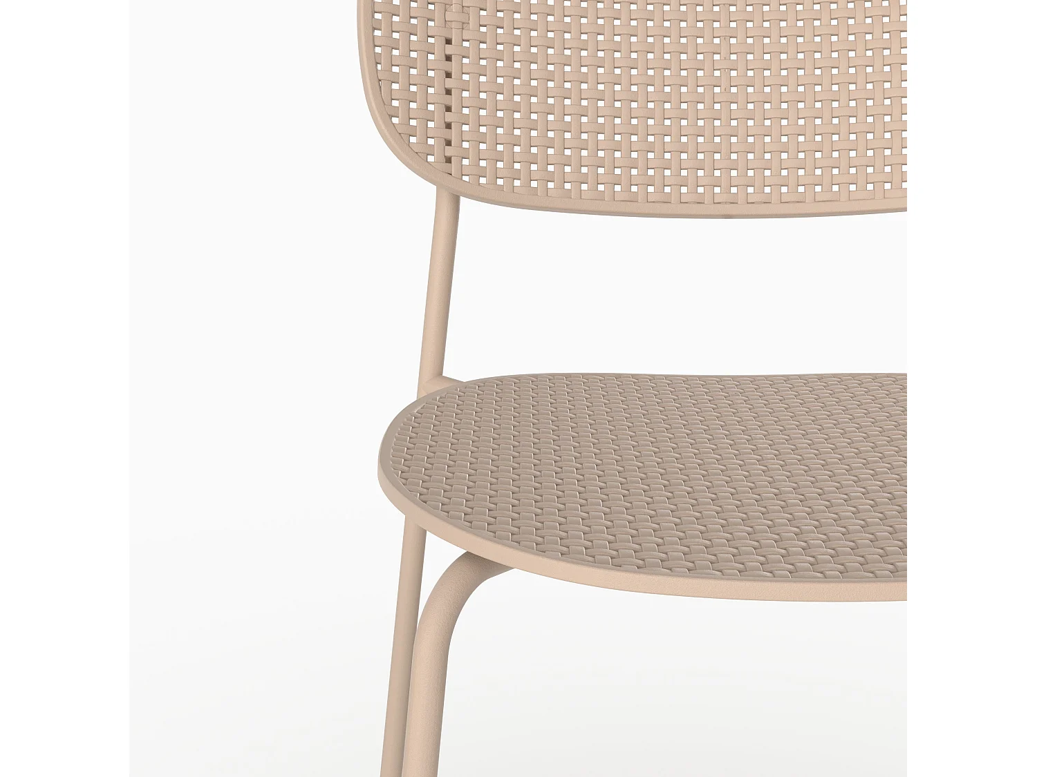 Set di 2 sedie da giardino impilabili in plastica beige - Géa