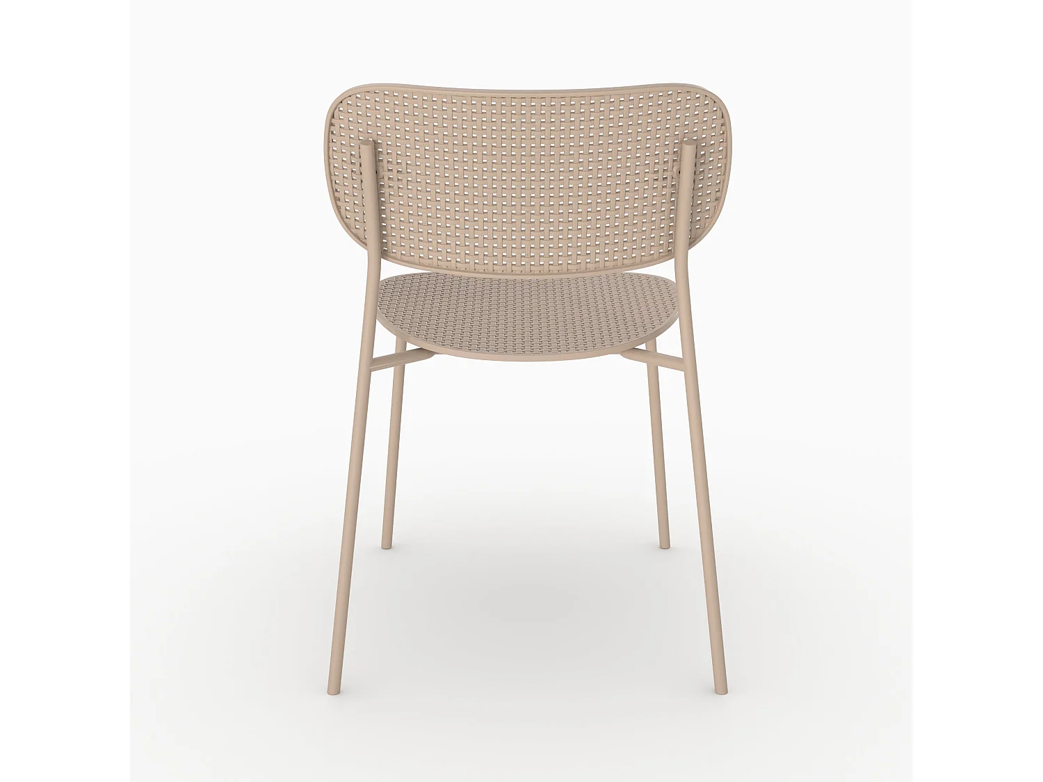Set di 2 sedie da giardino impilabili in plastica beige - Géa