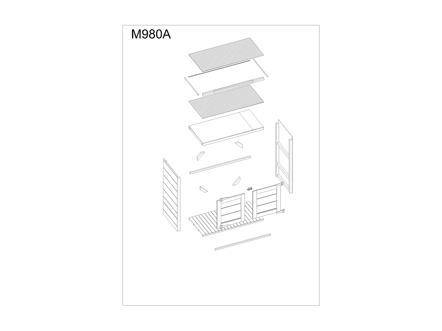 Obudowa na kosze na śmieci 1,14 m² / 2x240L - M980A-TERRA BROWN