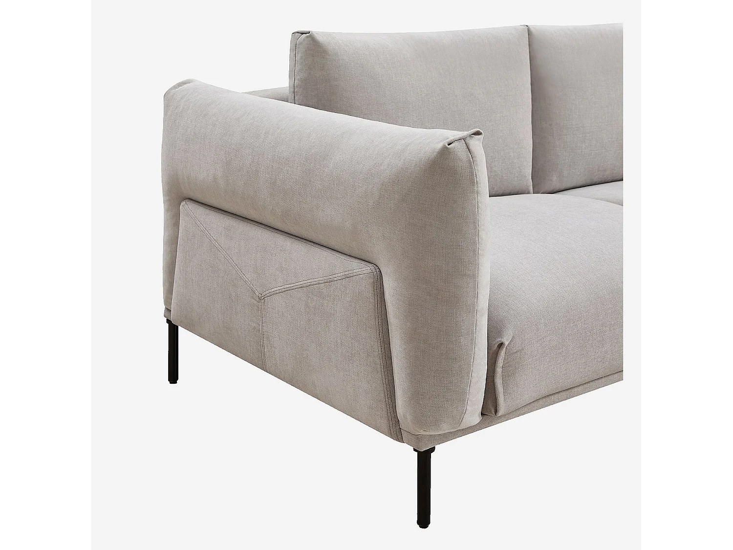 Canapé 2 places en tissu garni de plumes - Gris polaire