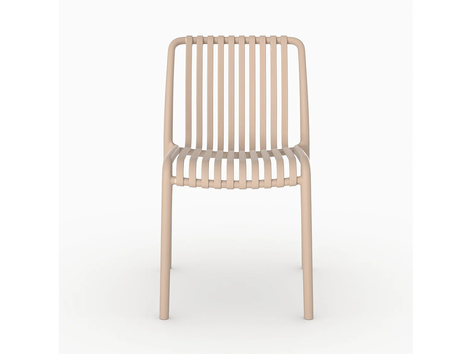 Set di 2 sedie da giardino impilabili in plastica beige - Duli