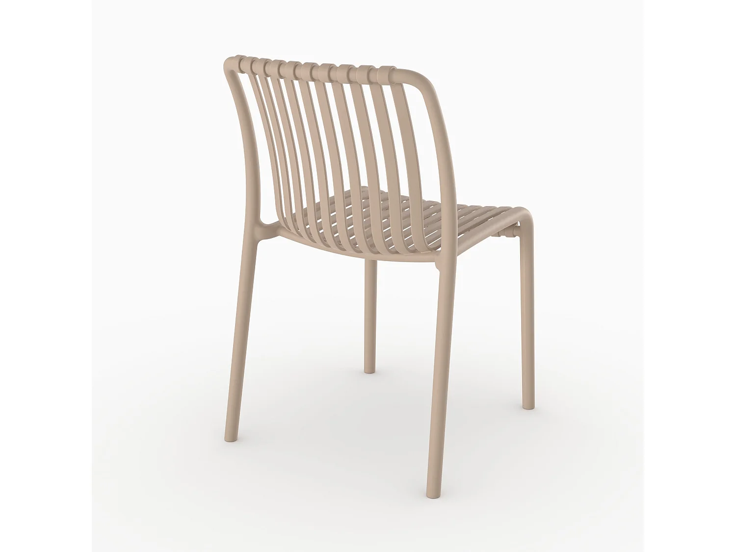 Set di 2 sedie da giardino impilabili in plastica beige - Duli