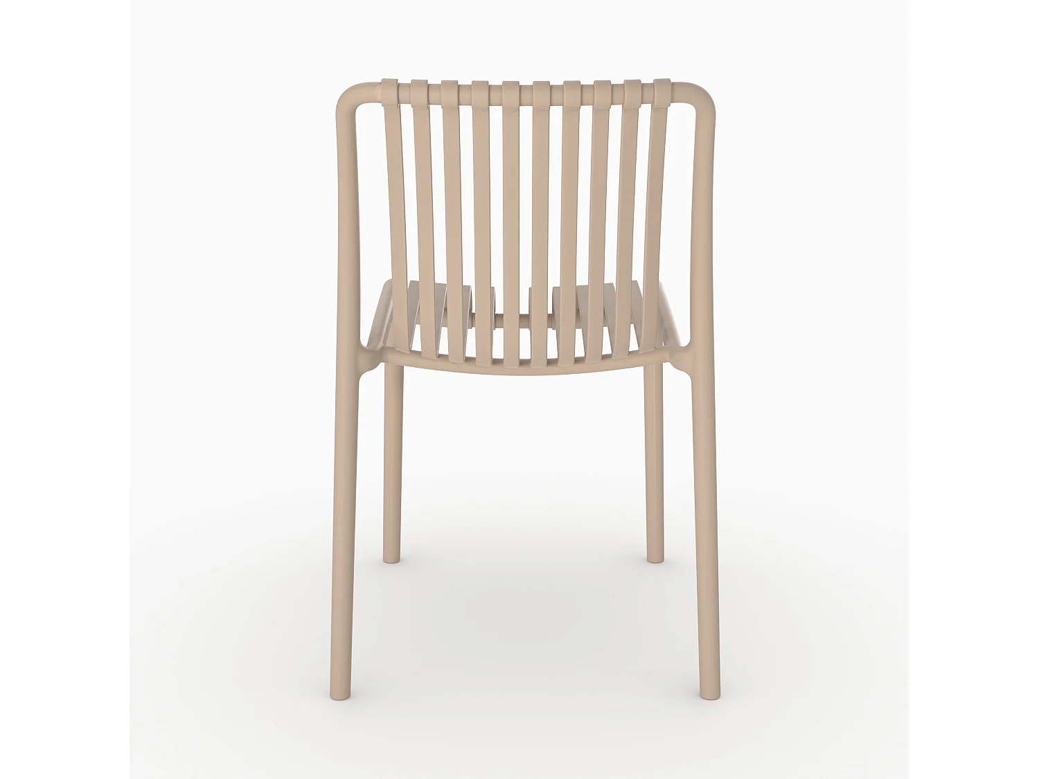 Set di 2 sedie da giardino impilabili in plastica beige - Duli