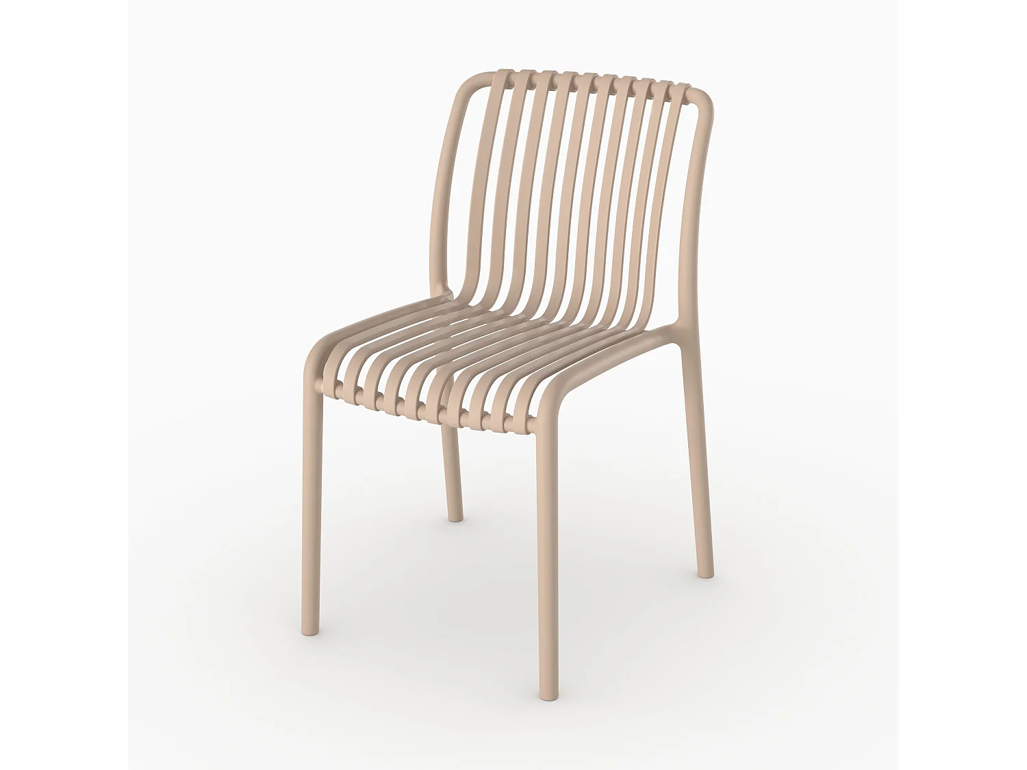 Set di 2 sedie da giardino impilabili in plastica beige - Duli