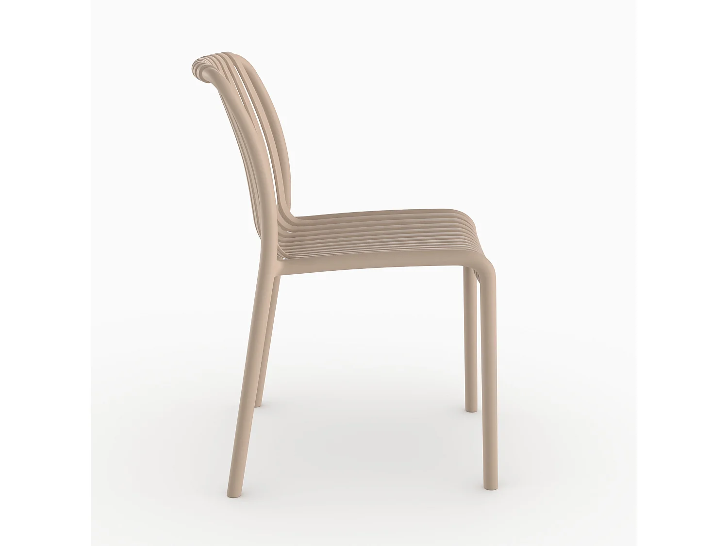 Set di 2 sedie da giardino impilabili in plastica beige - Duli
