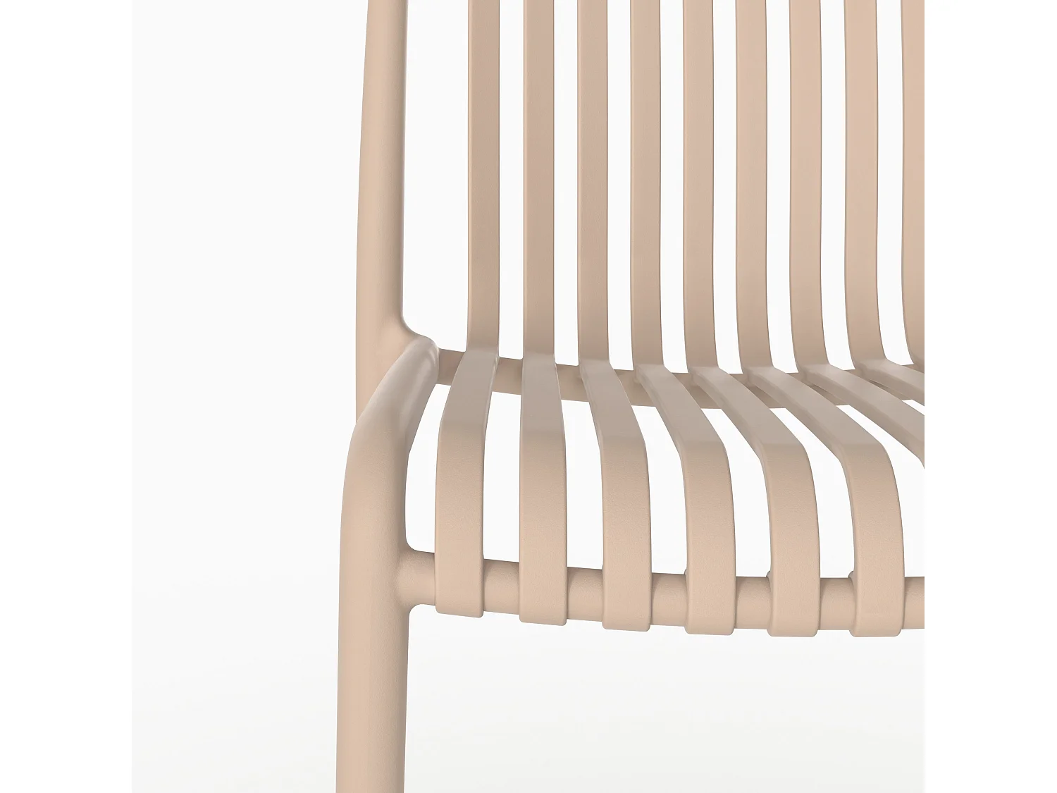 Set di 2 sedie da giardino impilabili in plastica beige - Duli