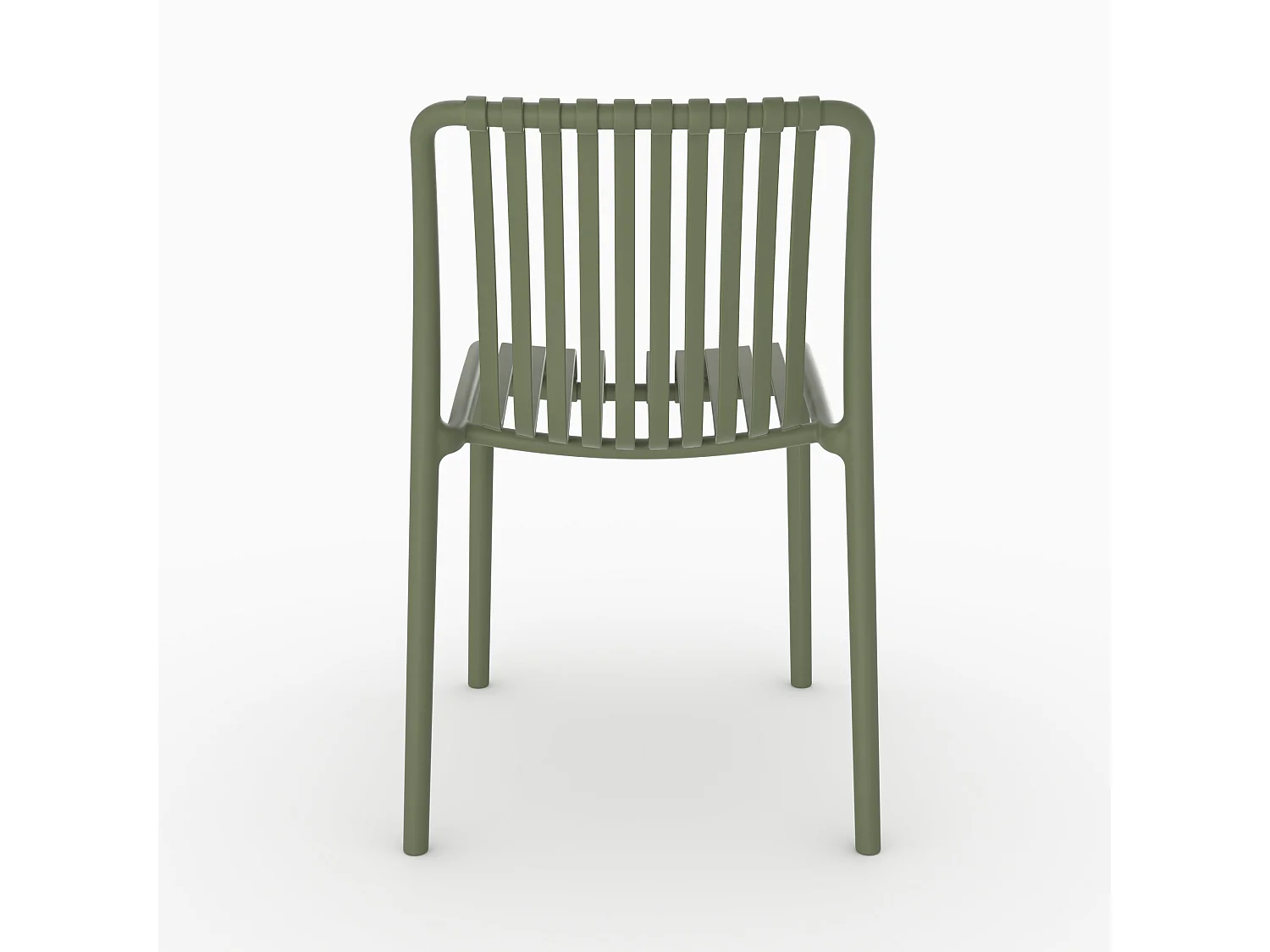 Set di 2 sedie da giardino impilabili in plastica verde kaki - Duli