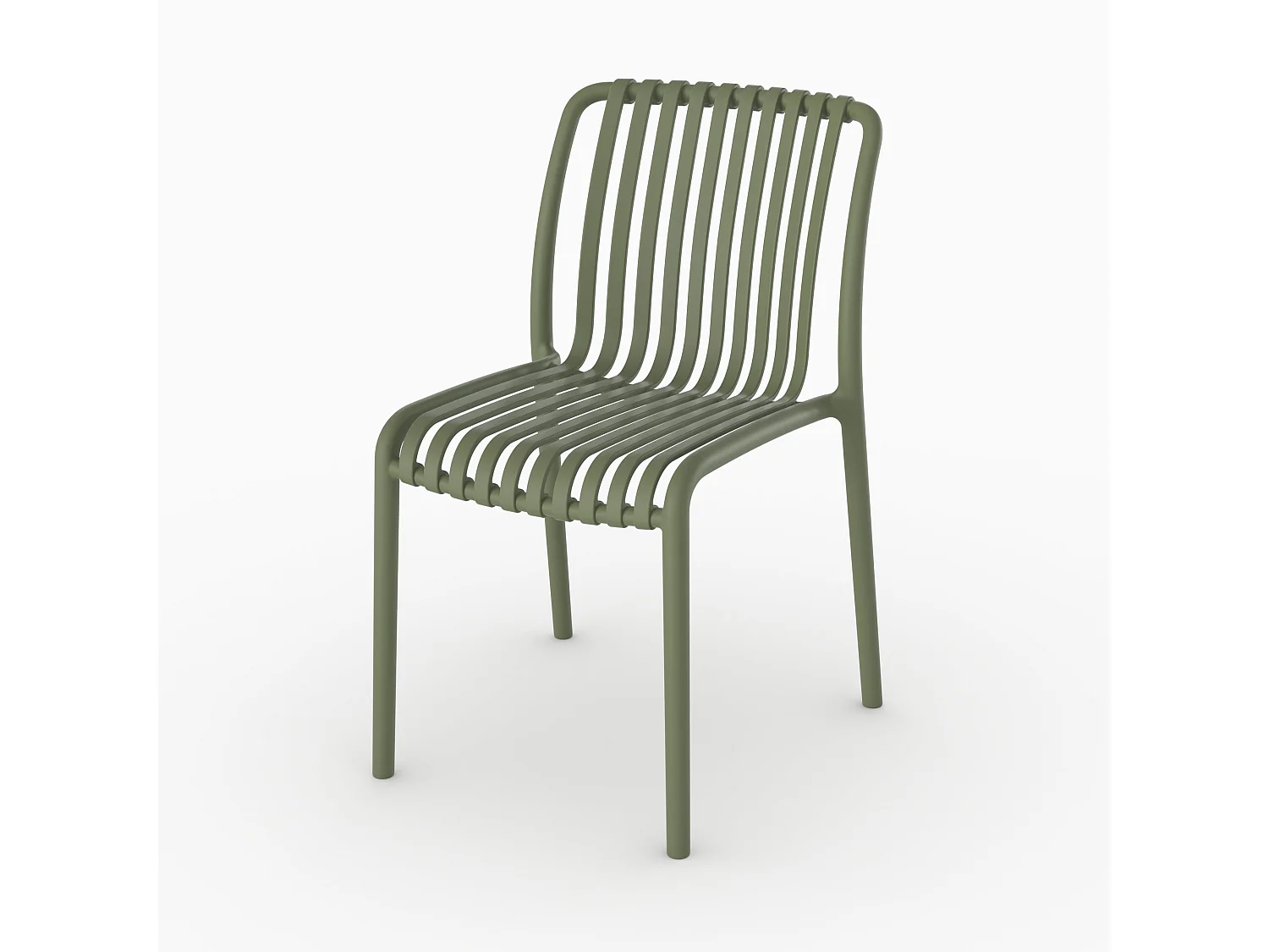 Set di 2 sedie da giardino impilabili in plastica verde kaki - Duli