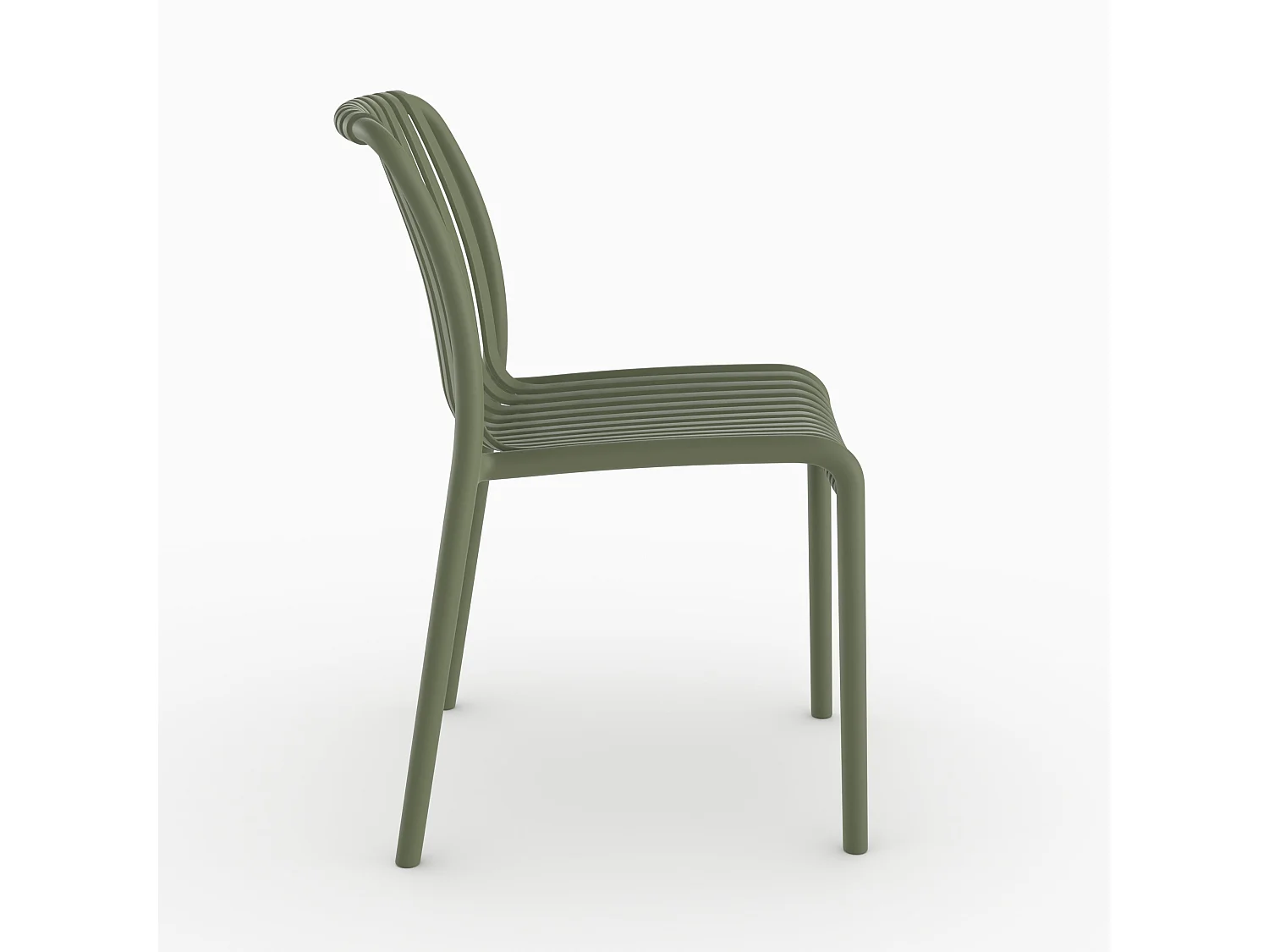 Set di 2 sedie da giardino impilabili in plastica verde kaki - Duli