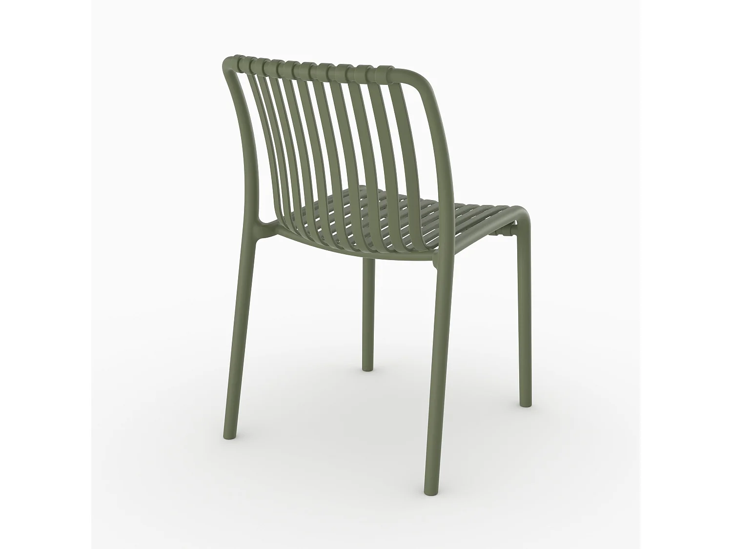 Set di 2 sedie da giardino impilabili in plastica verde kaki - Duli
