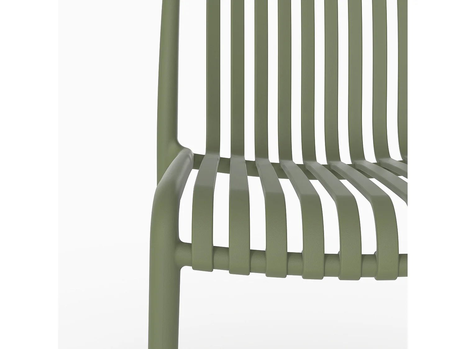 Set di 2 sedie da giardino impilabili in plastica verde kaki - Duli