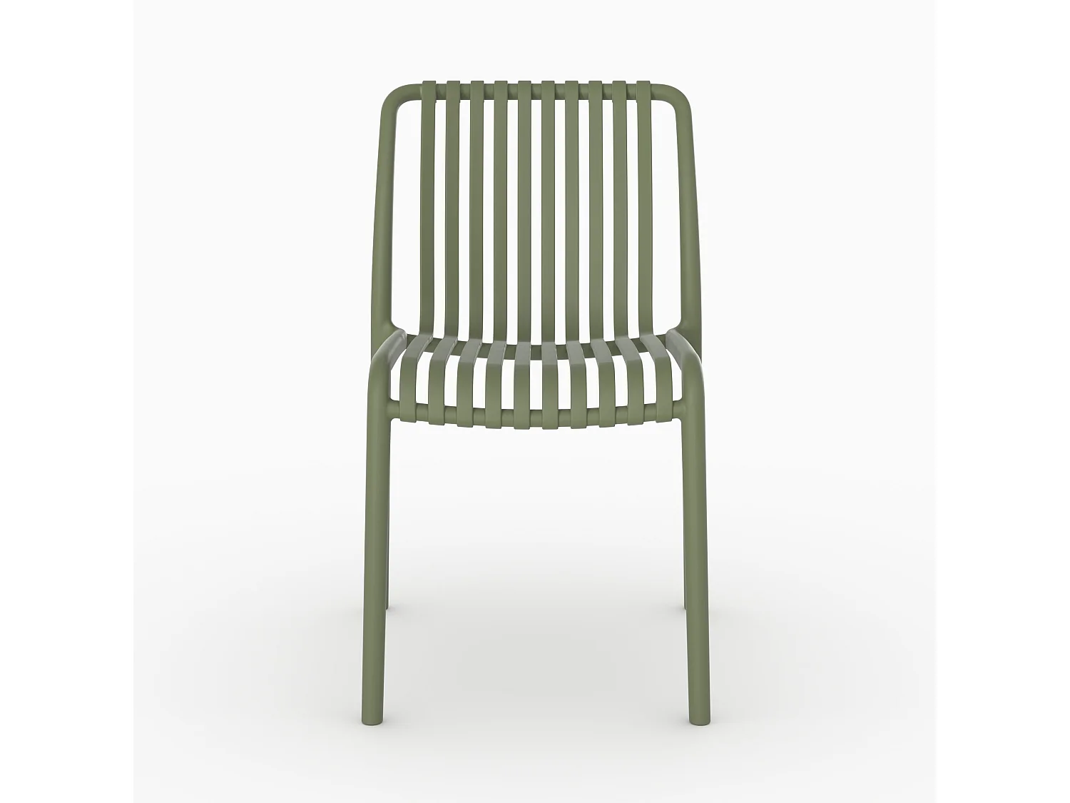 Set di 2 sedie da giardino impilabili in plastica verde kaki - Duli