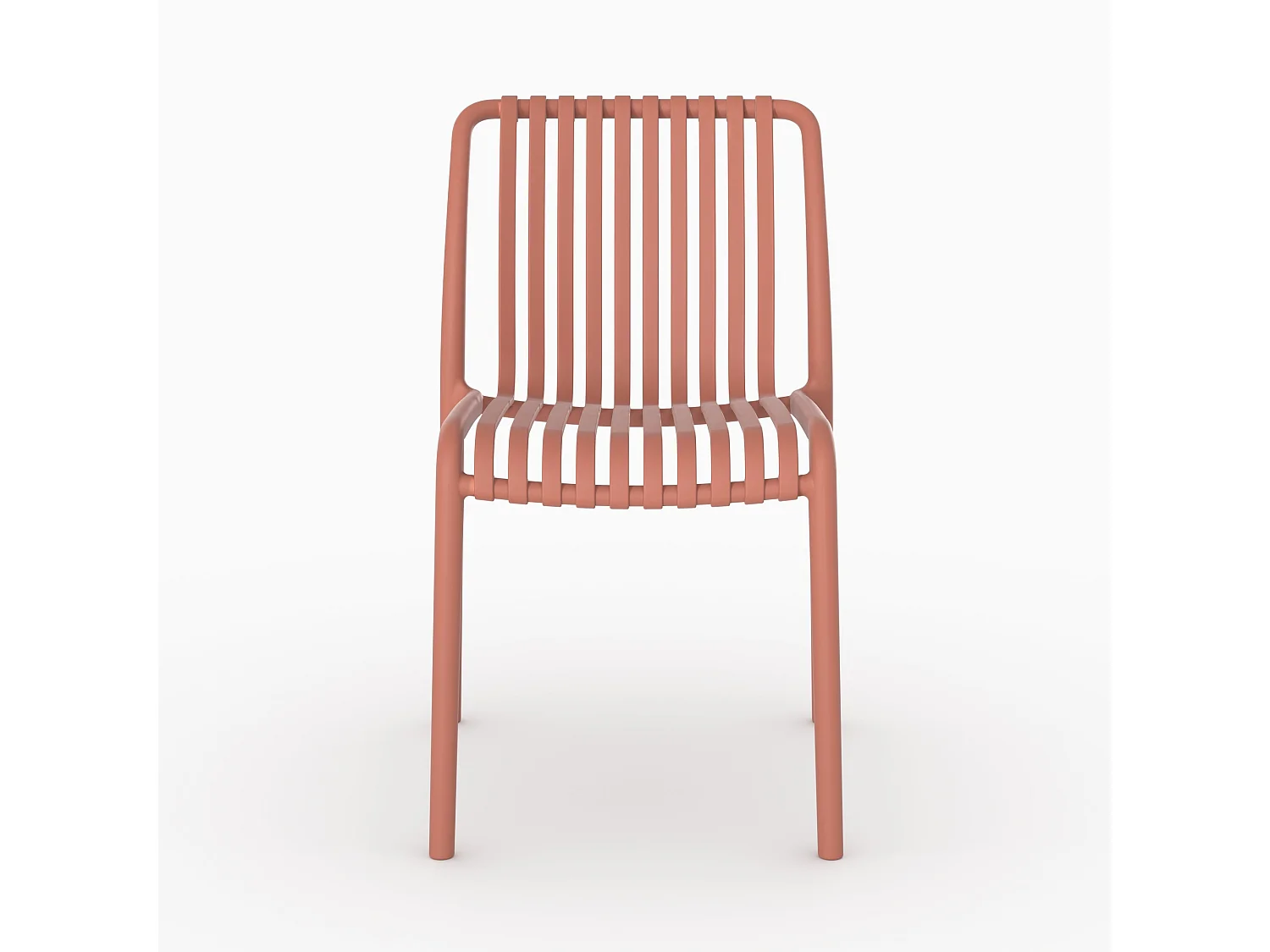 Set di 2 sedie da giardino impilabili in plastica terracotta - Duli
