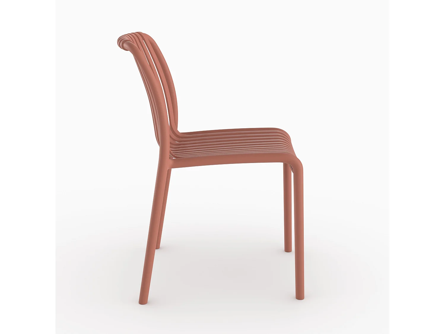 Set di 2 sedie da giardino impilabili in plastica terracotta - Duli