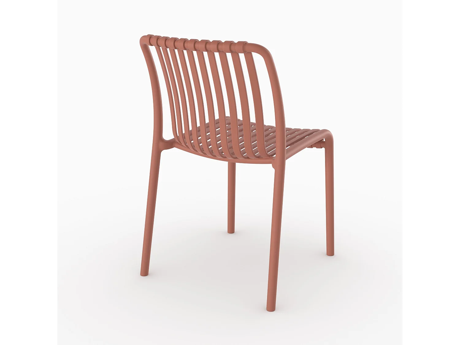 Set di 2 sedie da giardino impilabili in plastica terracotta - Duli