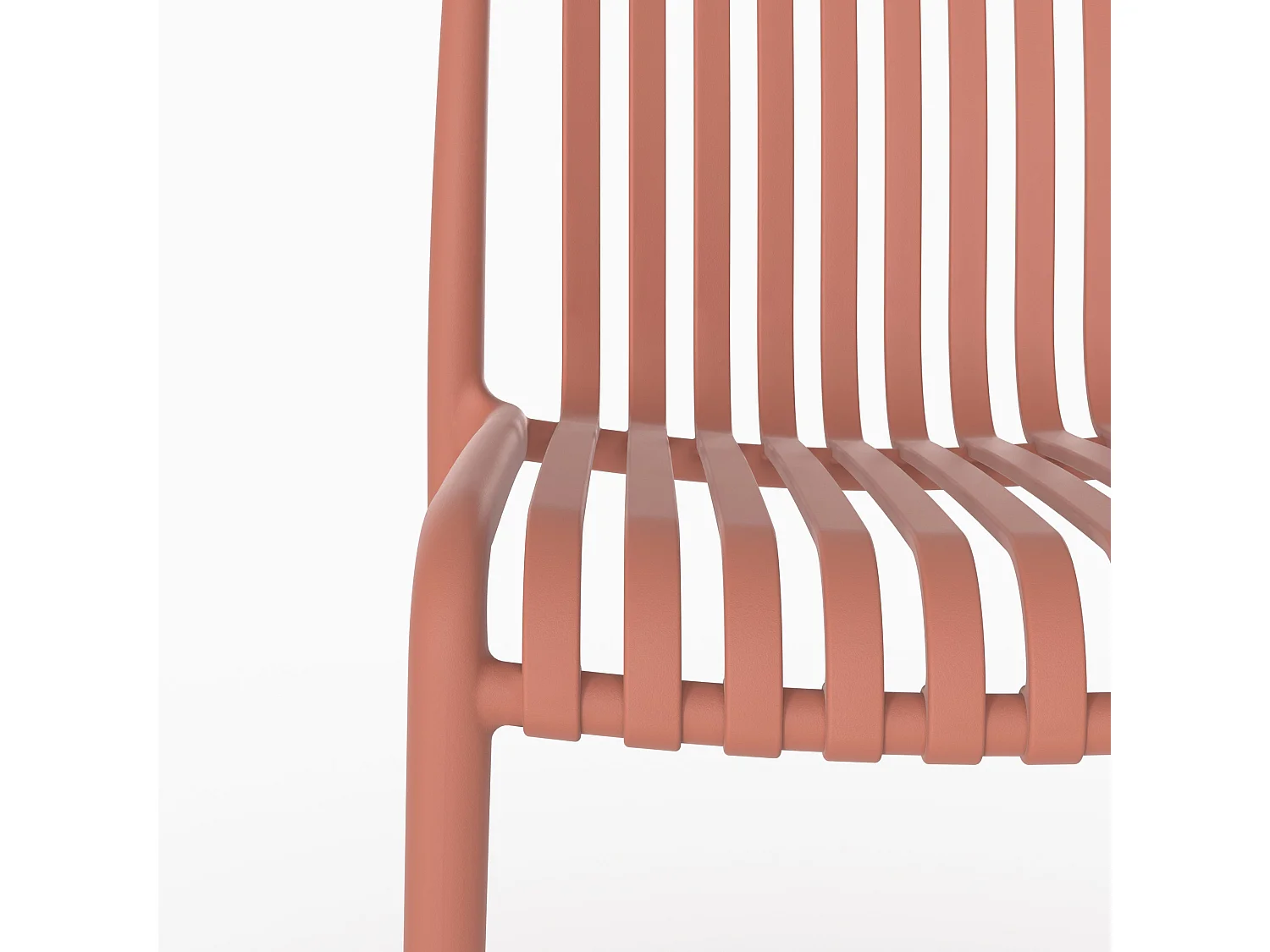 Set di 2 sedie da giardino impilabili in plastica terracotta - Duli