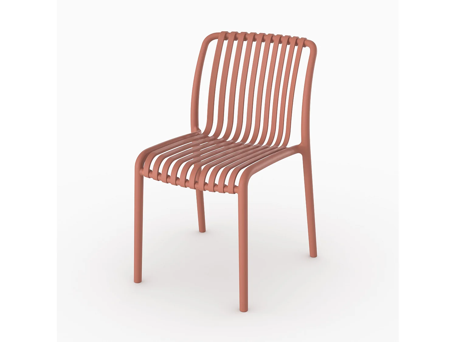 Set di 2 sedie da giardino impilabili in plastica terracotta - Duli