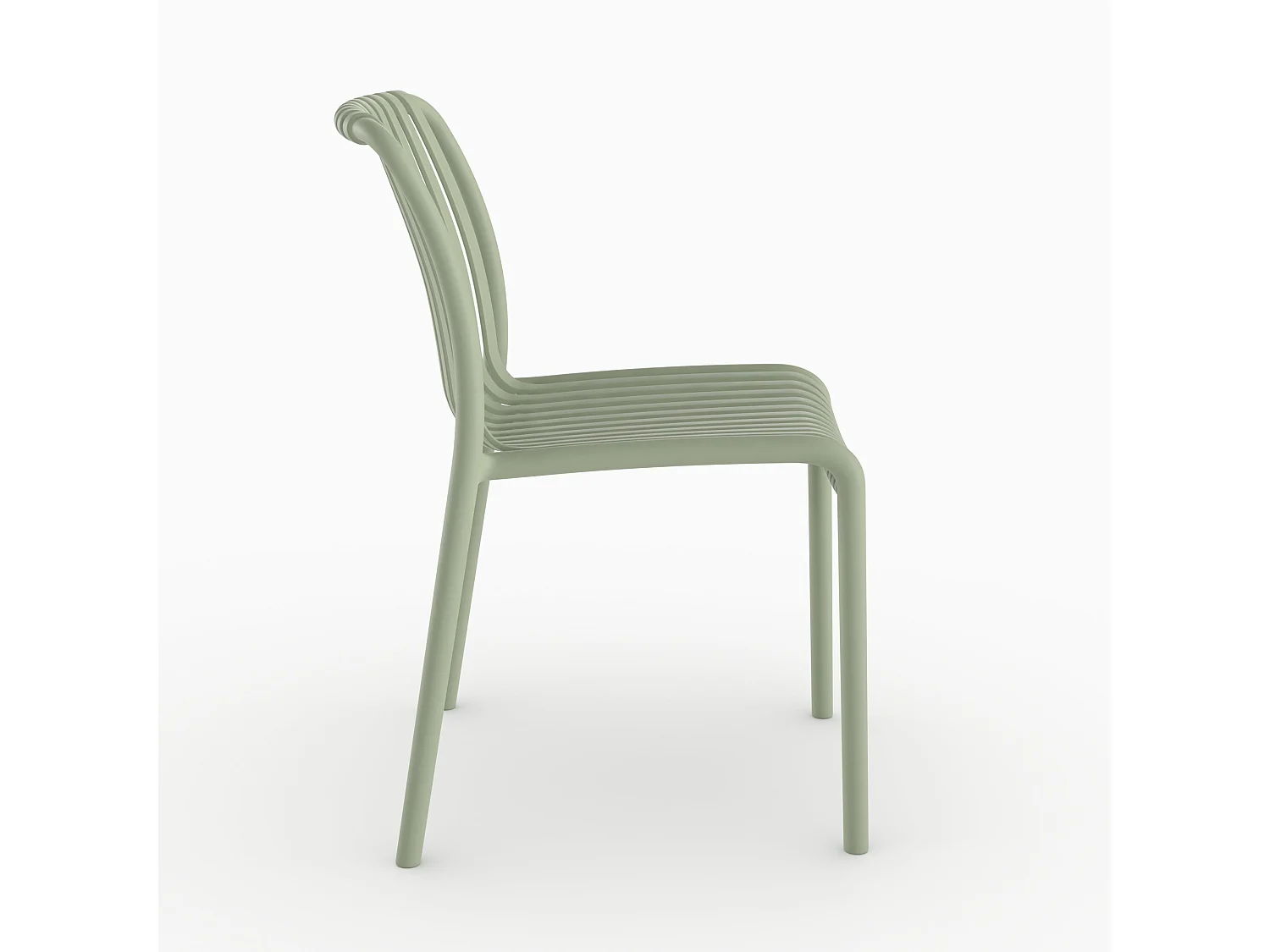 Set di 2 sedie da giardino impilabili in plastica verde pastello - Duli