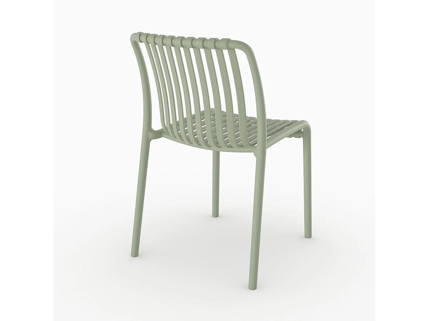 Set di 2 sedie da giardino impilabili in plastica verde pastello - Duli