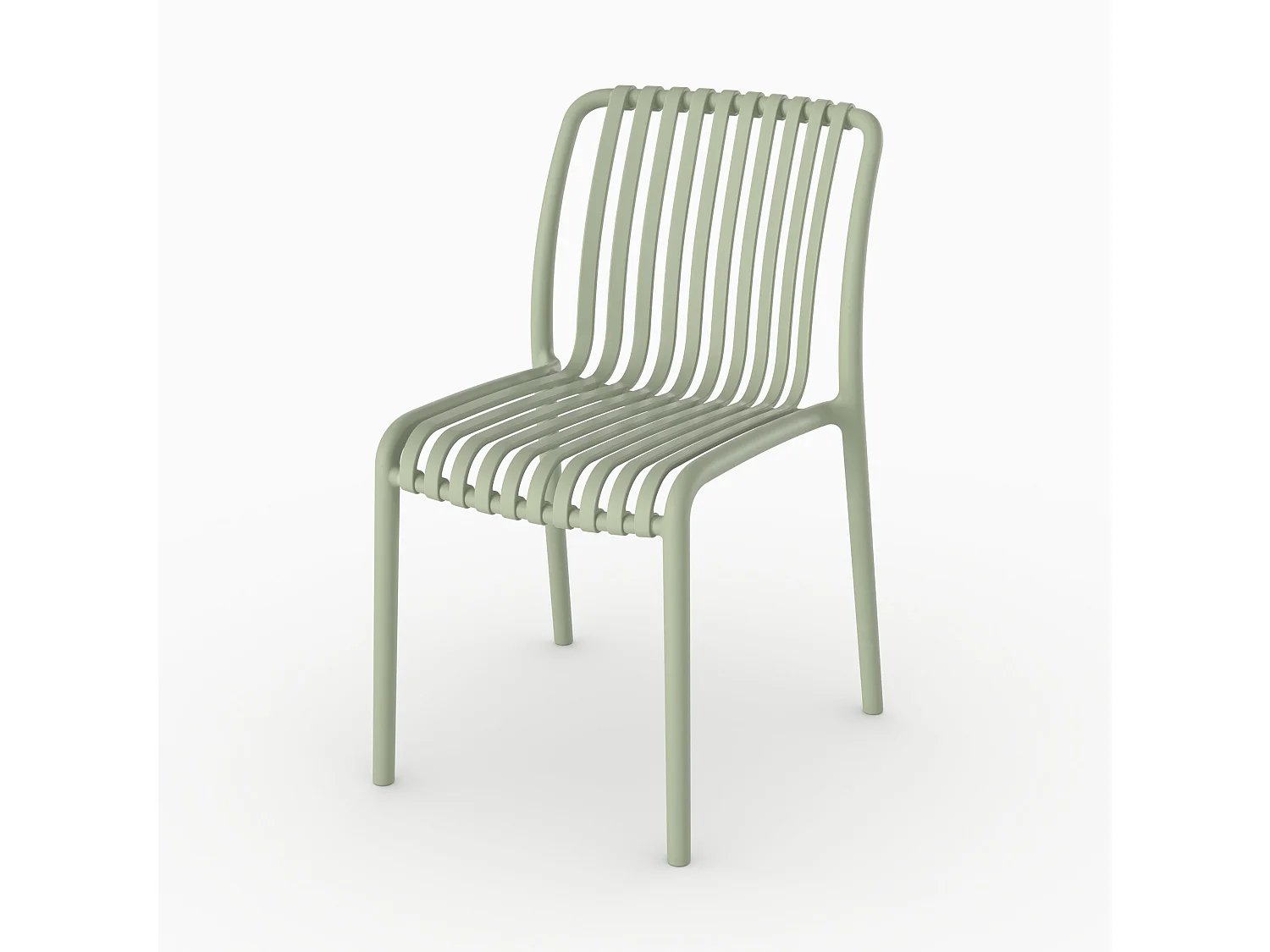 Set di 2 sedie da giardino impilabili in plastica verde pastello - Duli