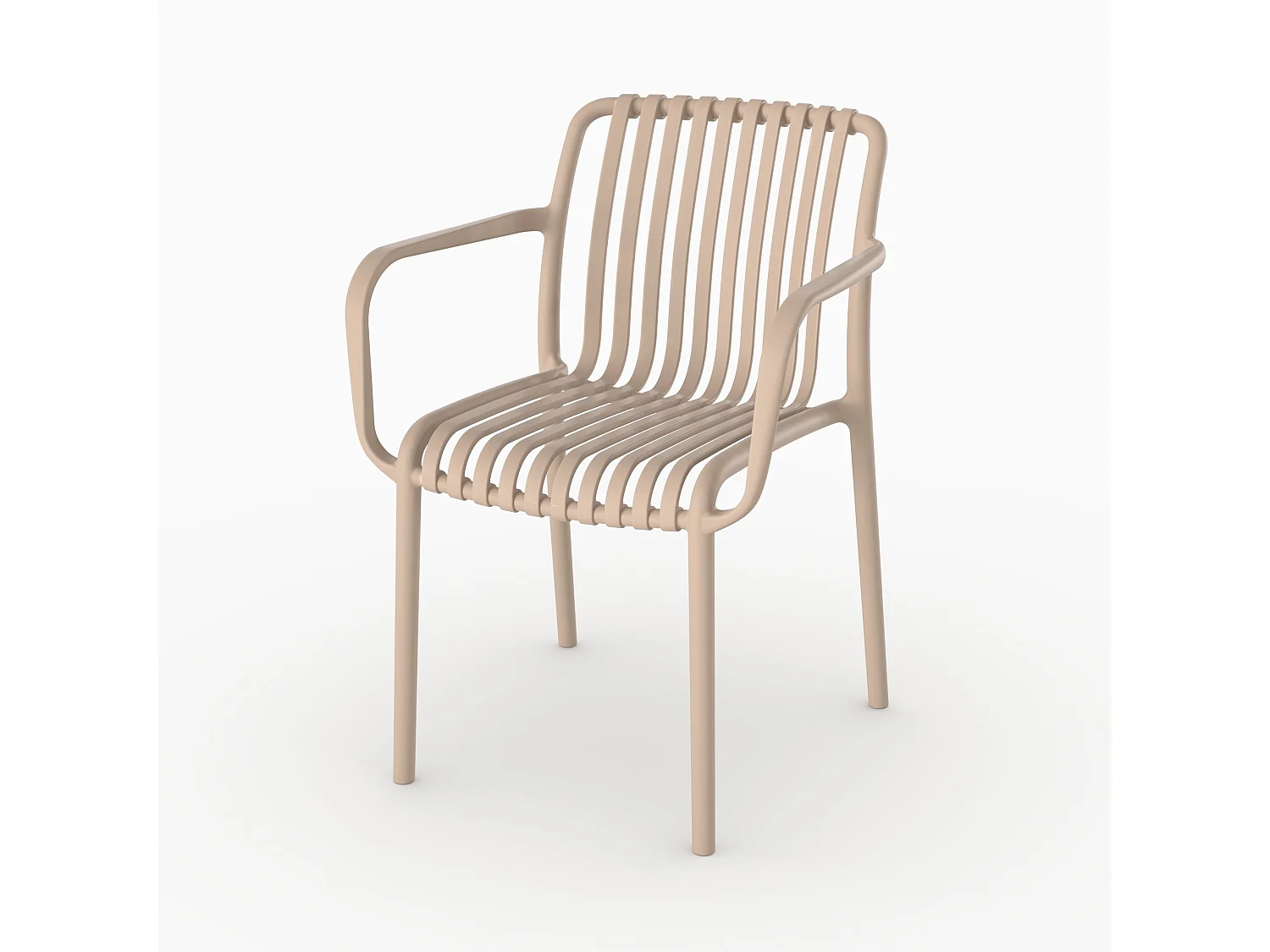 Set di 2 sedie da giardino impilabili in plastica beige - Ivy