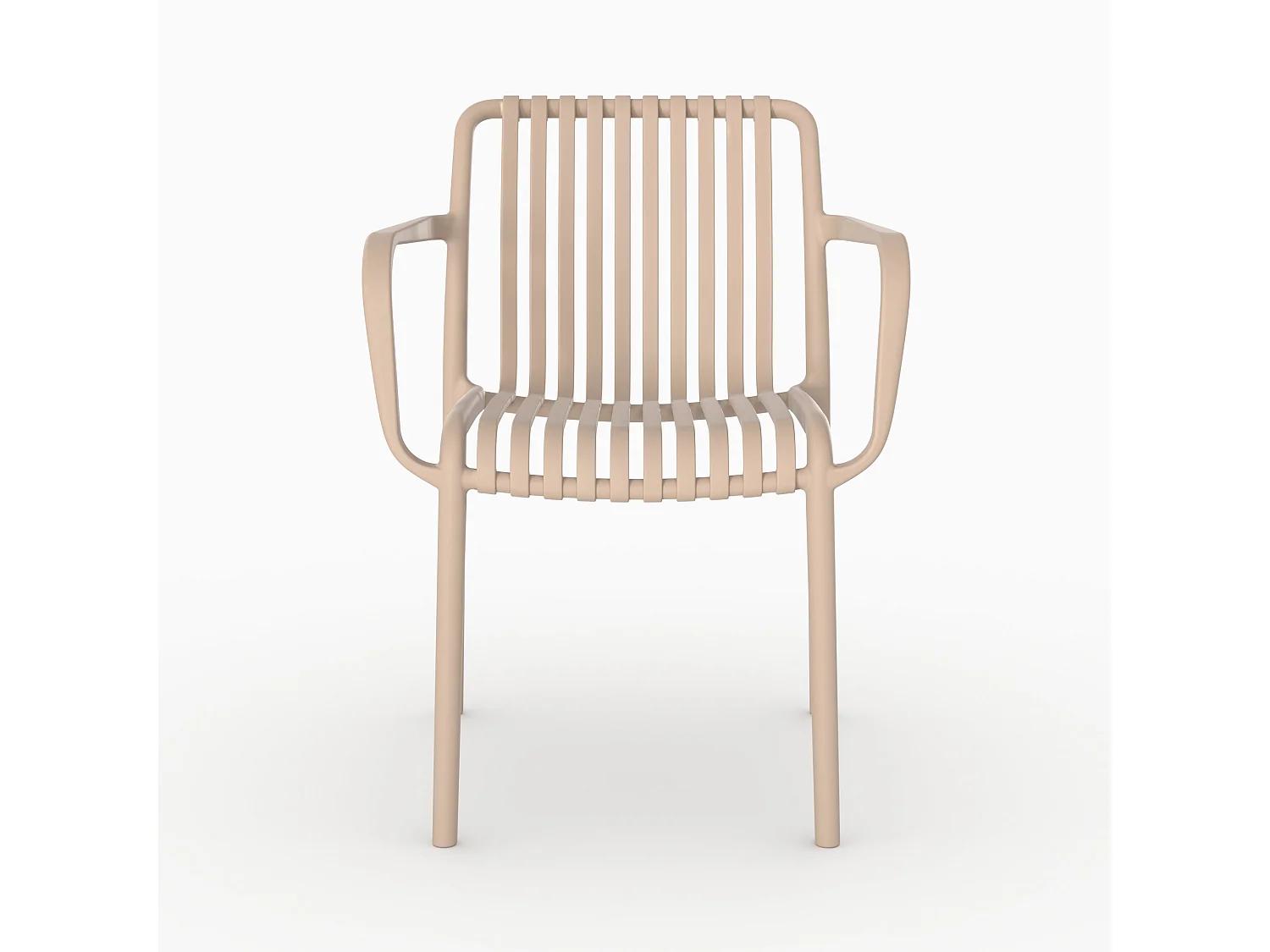 Set di 2 sedie da giardino impilabili in plastica beige - Ivy