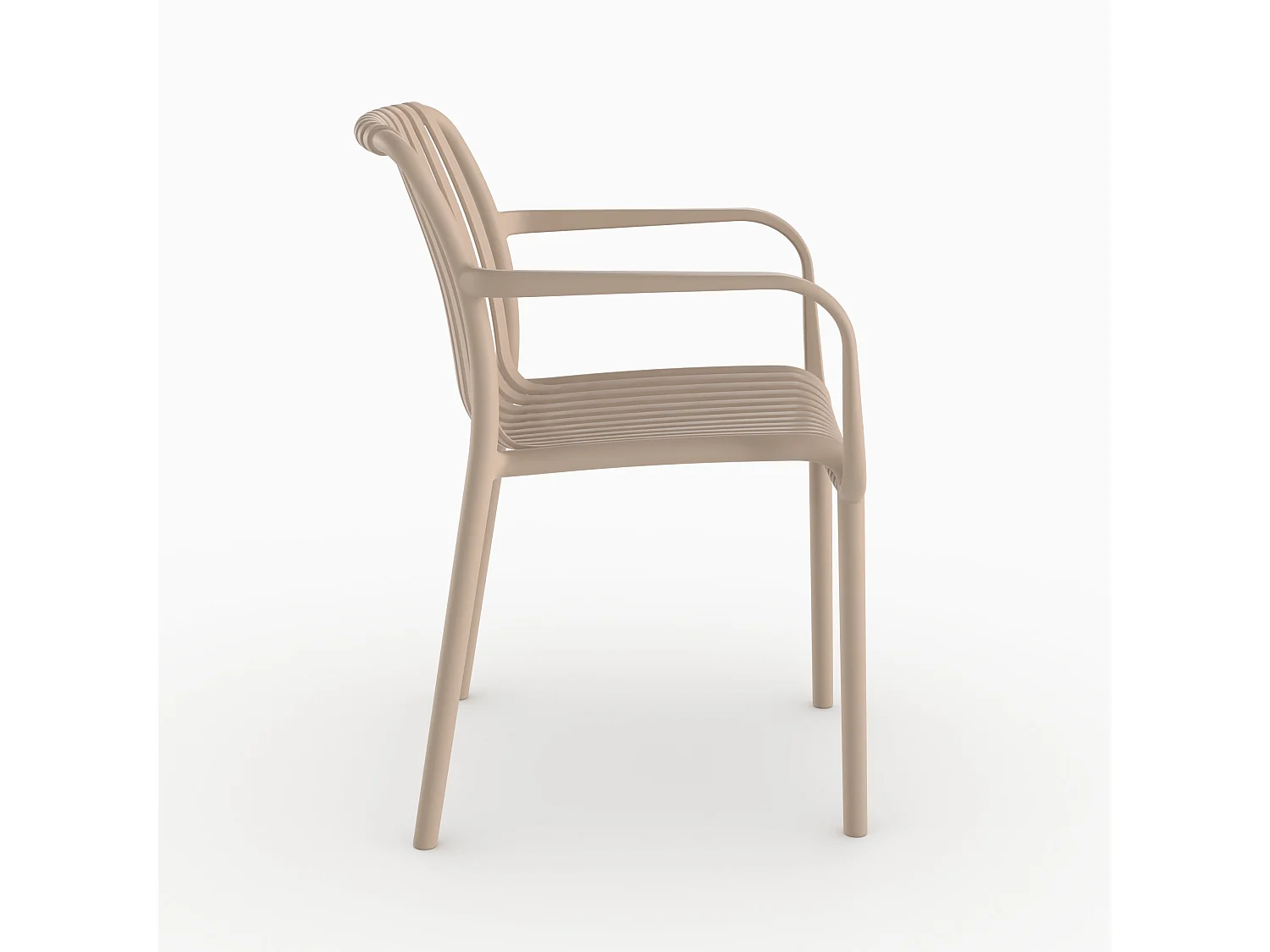 Set di 2 sedie da giardino impilabili in plastica beige - Ivy
