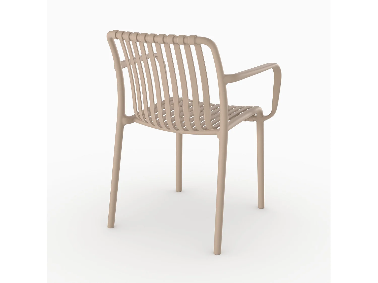 Set di 2 sedie da giardino impilabili in plastica beige - Ivy