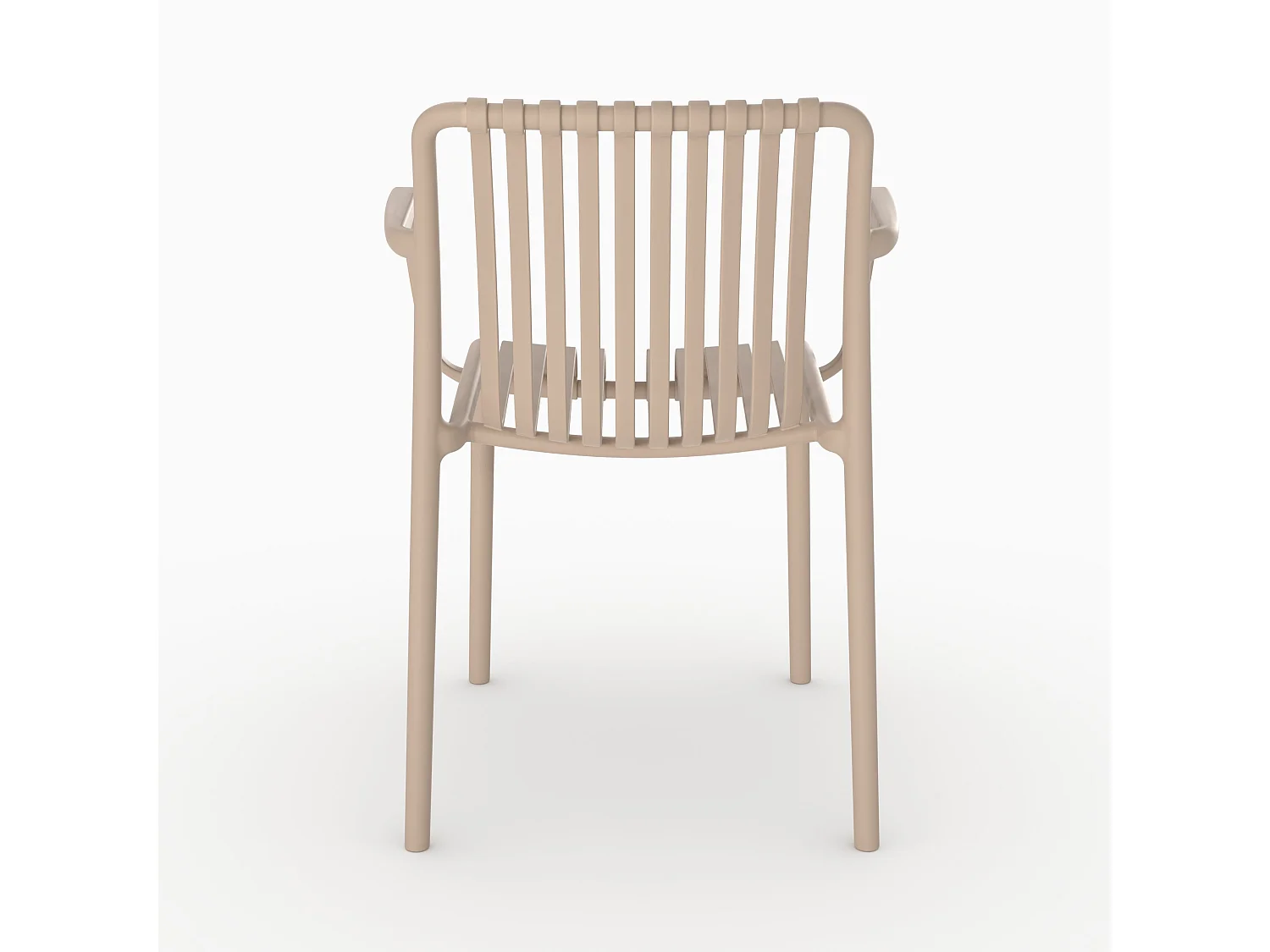 Set di 2 sedie da giardino impilabili in plastica beige - Ivy