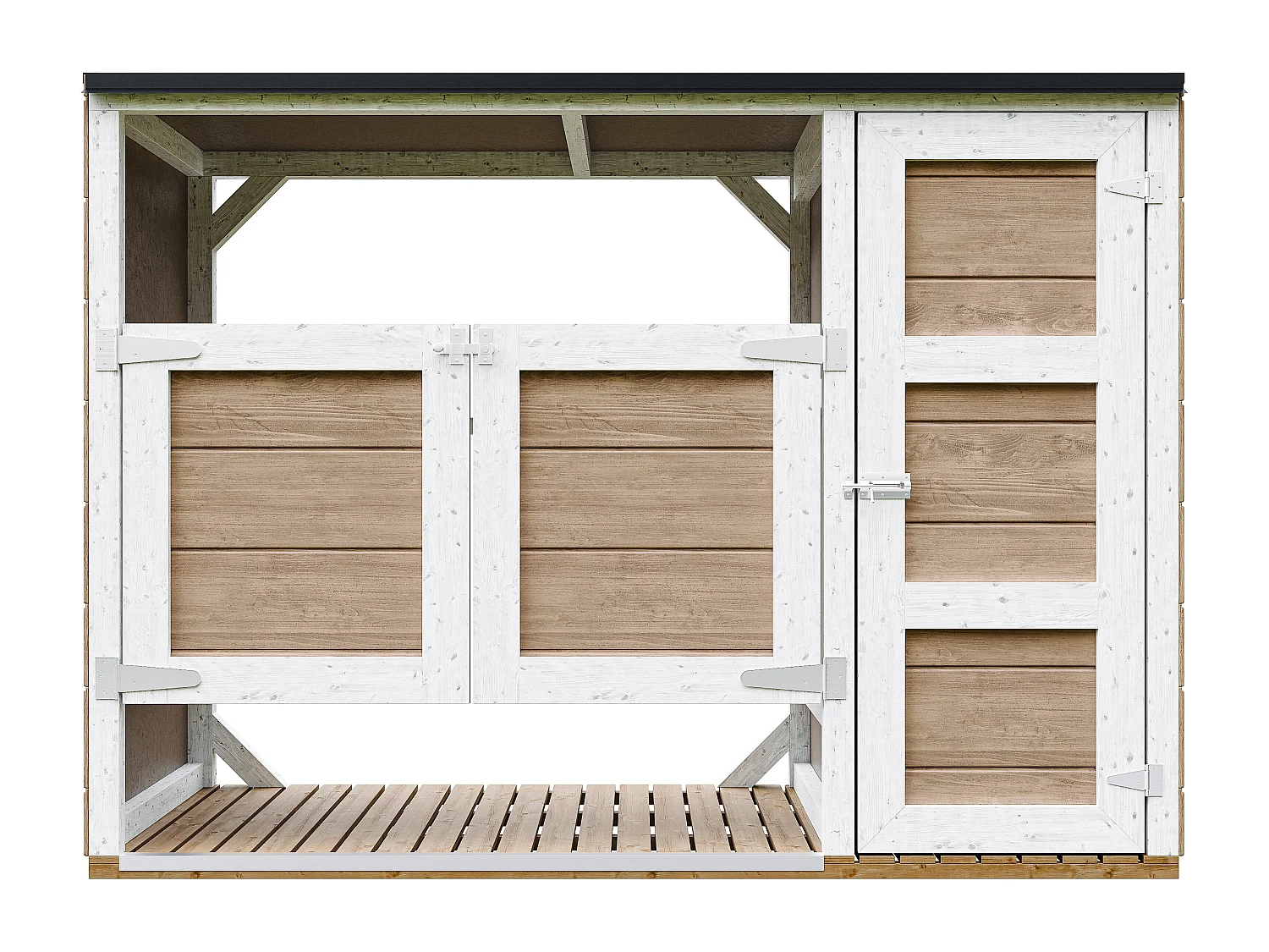 Kliko ombouw 1,62 m² / 2x240L met deuren – container ombouw hout - M981A-TERRA BROWN