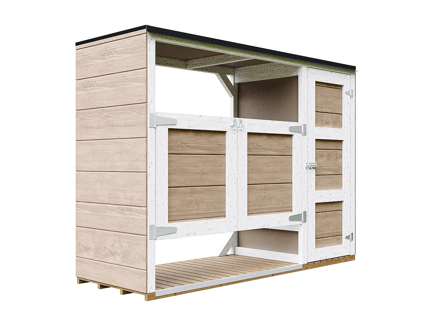 Kliko ombouw 1,62 m² / 2x240L met deuren – container ombouw hout - M981A-TERRA BROWN