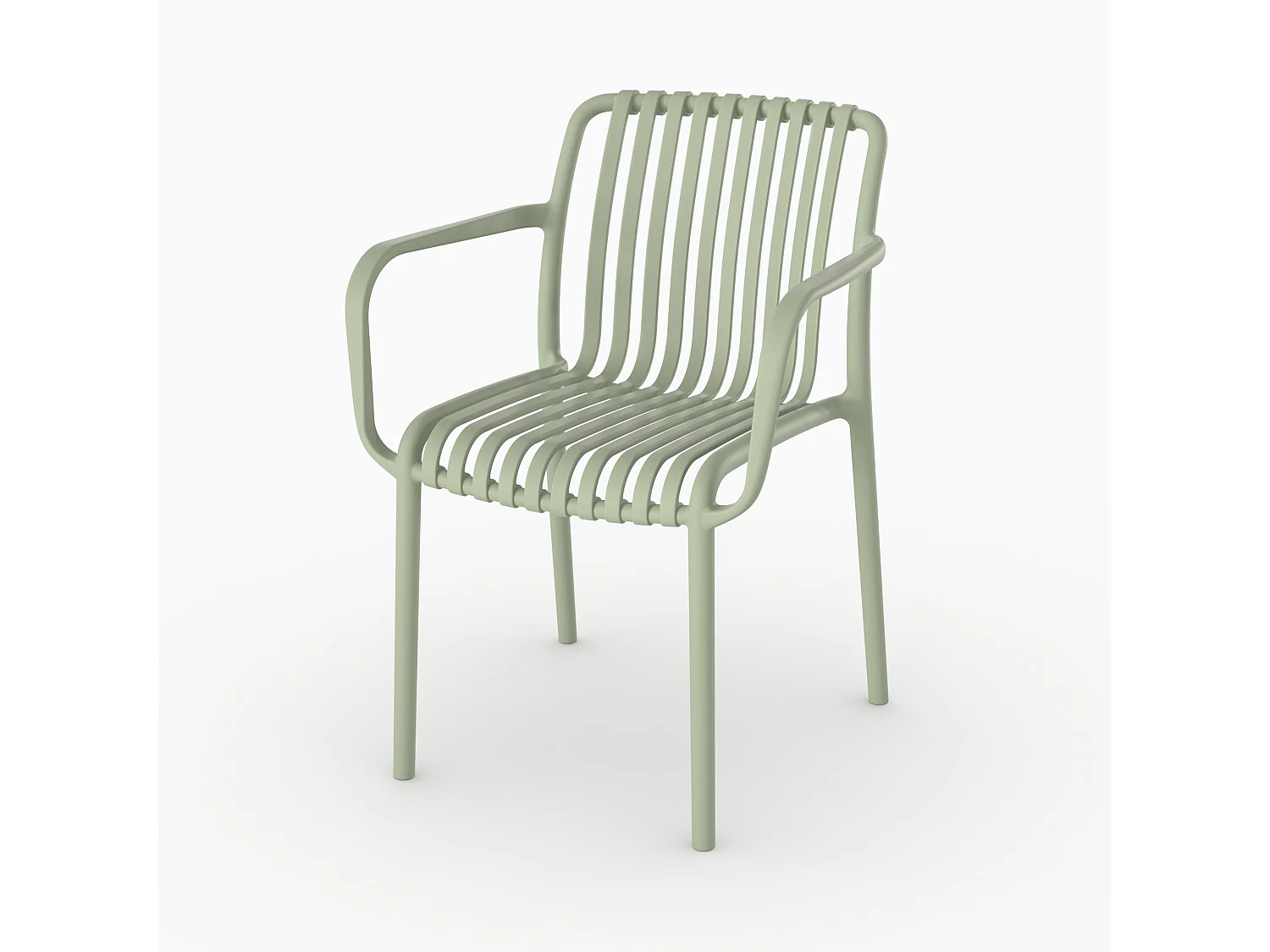 Set di 2 sedie da giardino impilabili in plastica verde pastello - Ivy