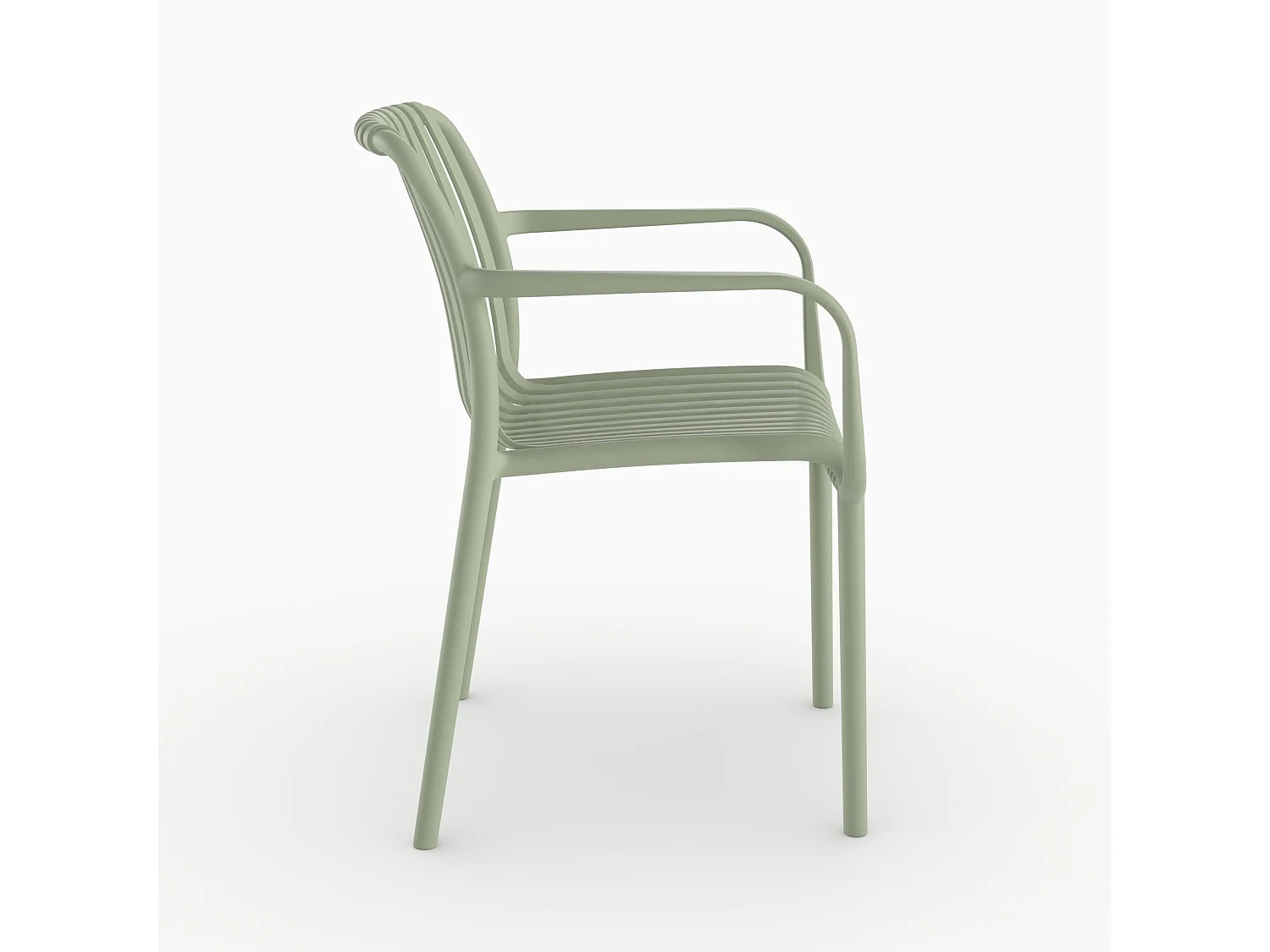 Set di 2 sedie da giardino impilabili in plastica verde pastello - Ivy