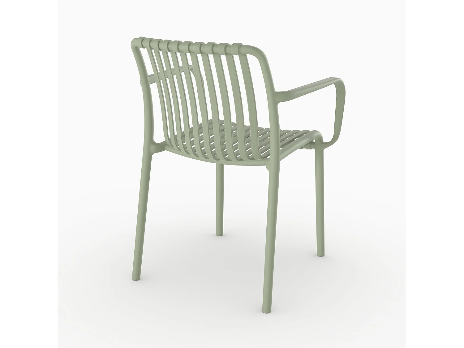Set di 2 sedie da giardino impilabili in plastica verde pastello - Ivy