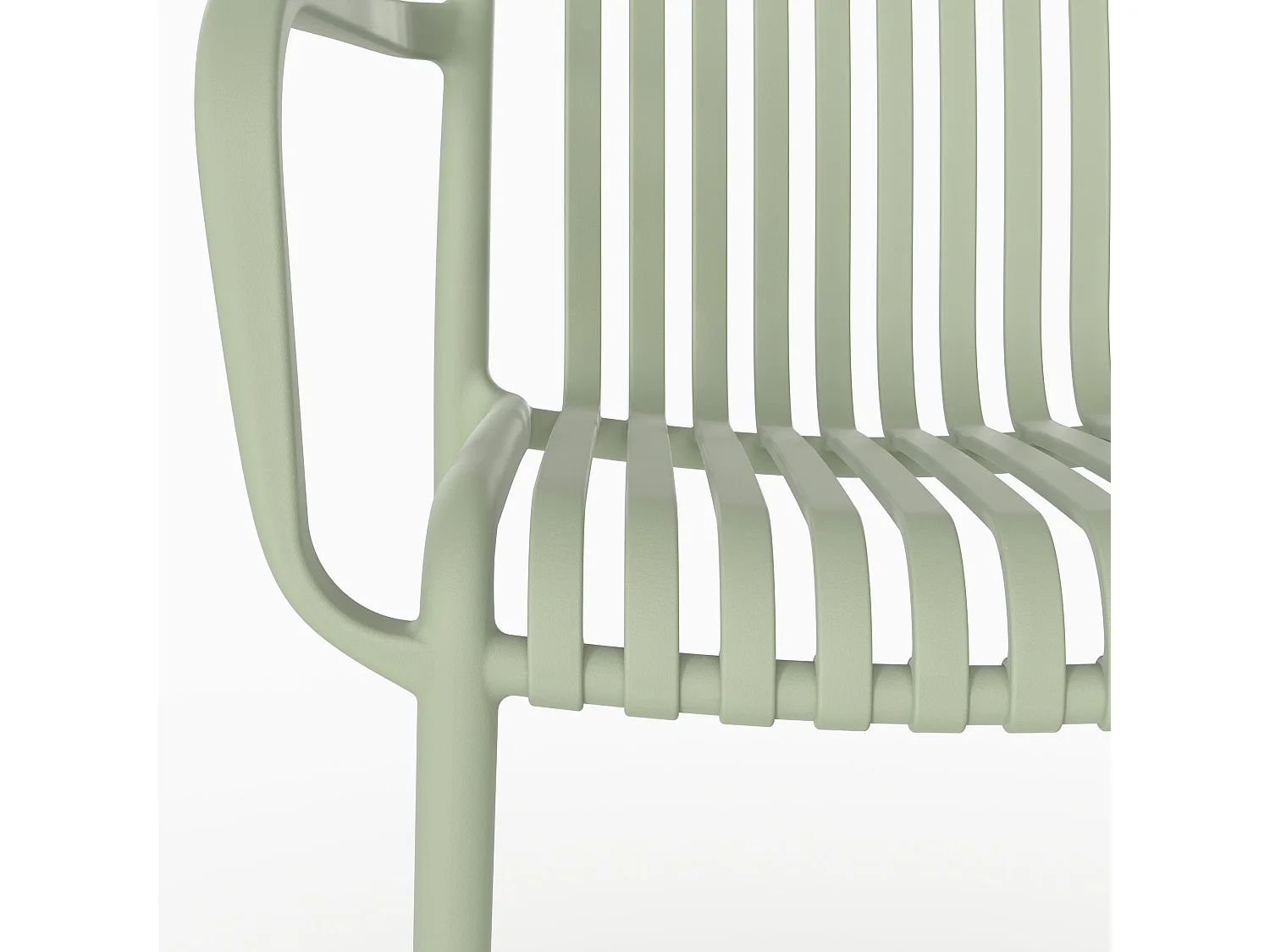 Set di 2 sedie da giardino impilabili in plastica verde pastello - Ivy