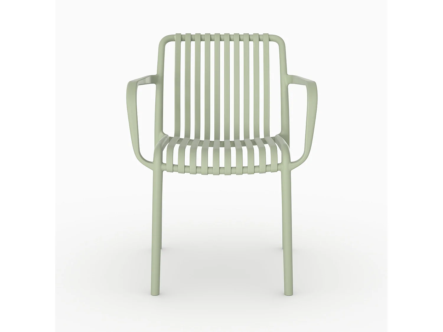 Set di 2 sedie da giardino impilabili in plastica verde pastello - Ivy
