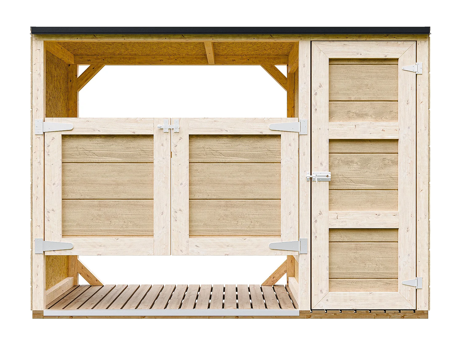 Kliko ombouw 1,62 m² / 2x240L met deuren – container ombouw hout - M981A