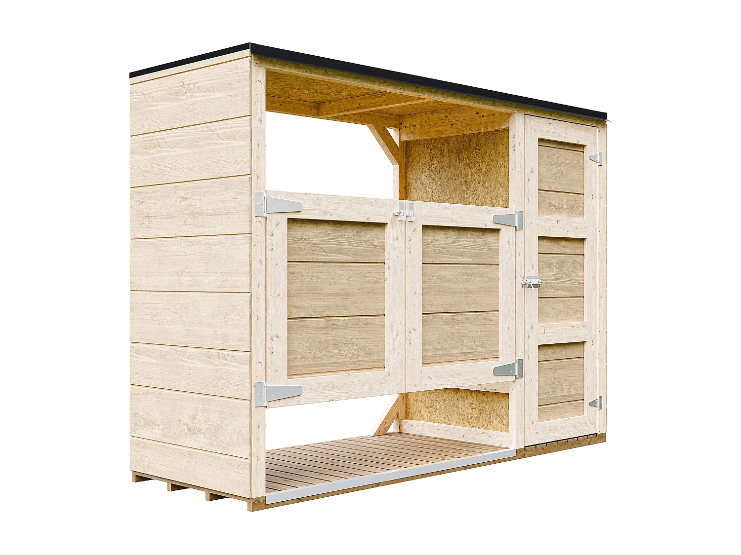 Kliko ombouw 1,62 m² / 2x240L met deuren – container ombouw hout - M981A