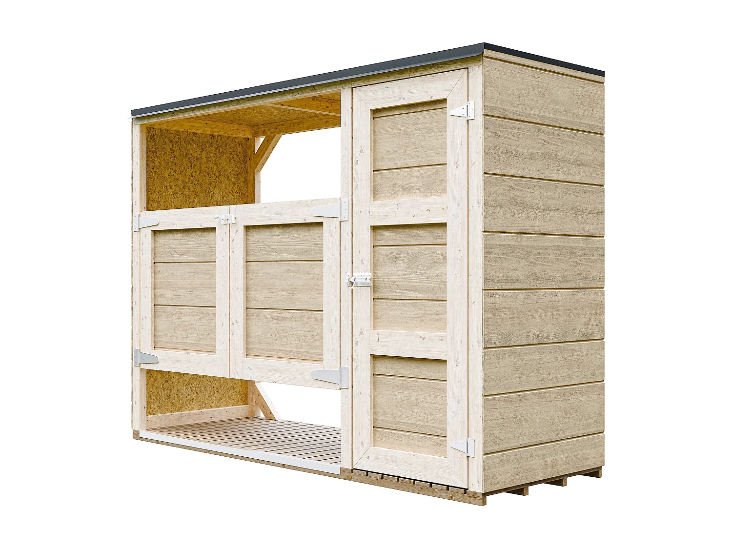 Kliko ombouw 1,62 m² / 2x240L met deuren – container ombouw hout - M981A