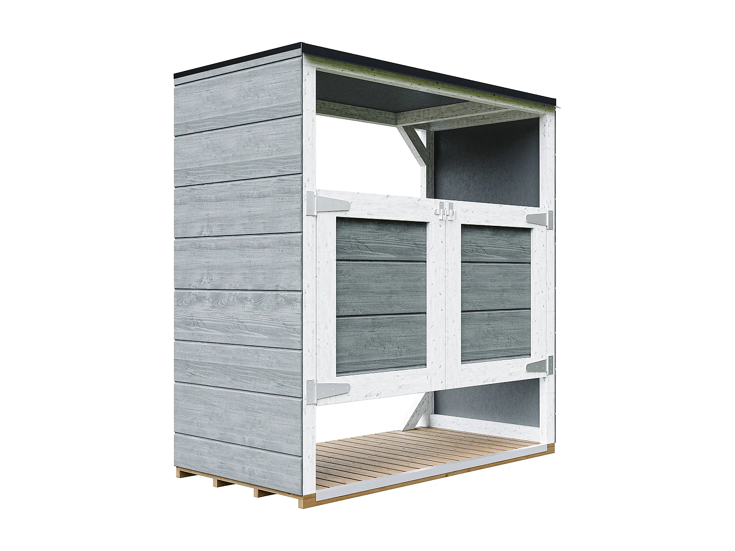 Casetta da giardino per bidoni spazzatura 1,14 m² / 2x240L - M980A-CAVERN STEEL