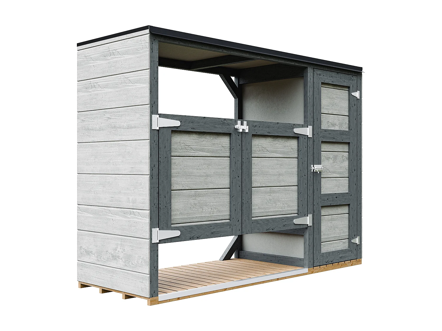 Kliko ombouw 1,62 m² / 2x240L met deuren – container ombouw hout - M981A-TUNDRA CAVERN