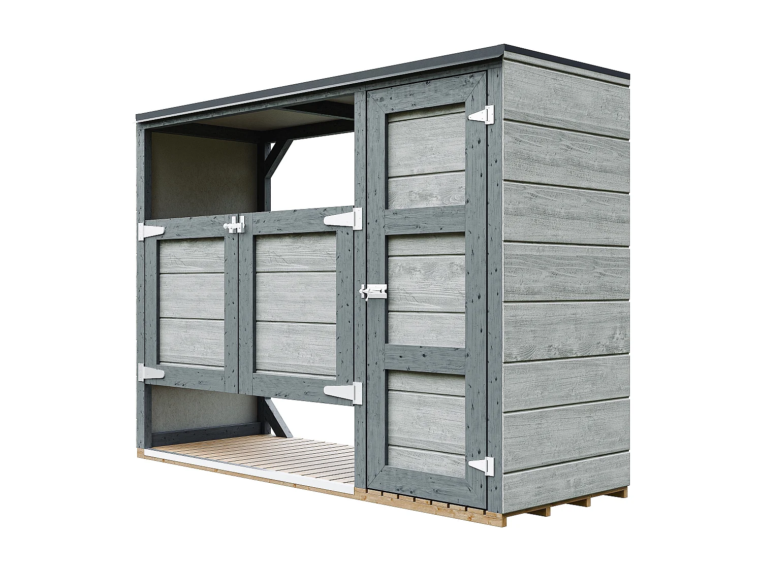 Kliko ombouw 1,62 m² / 2x240L met deuren – container ombouw hout - M981A-TUNDRA CAVERN