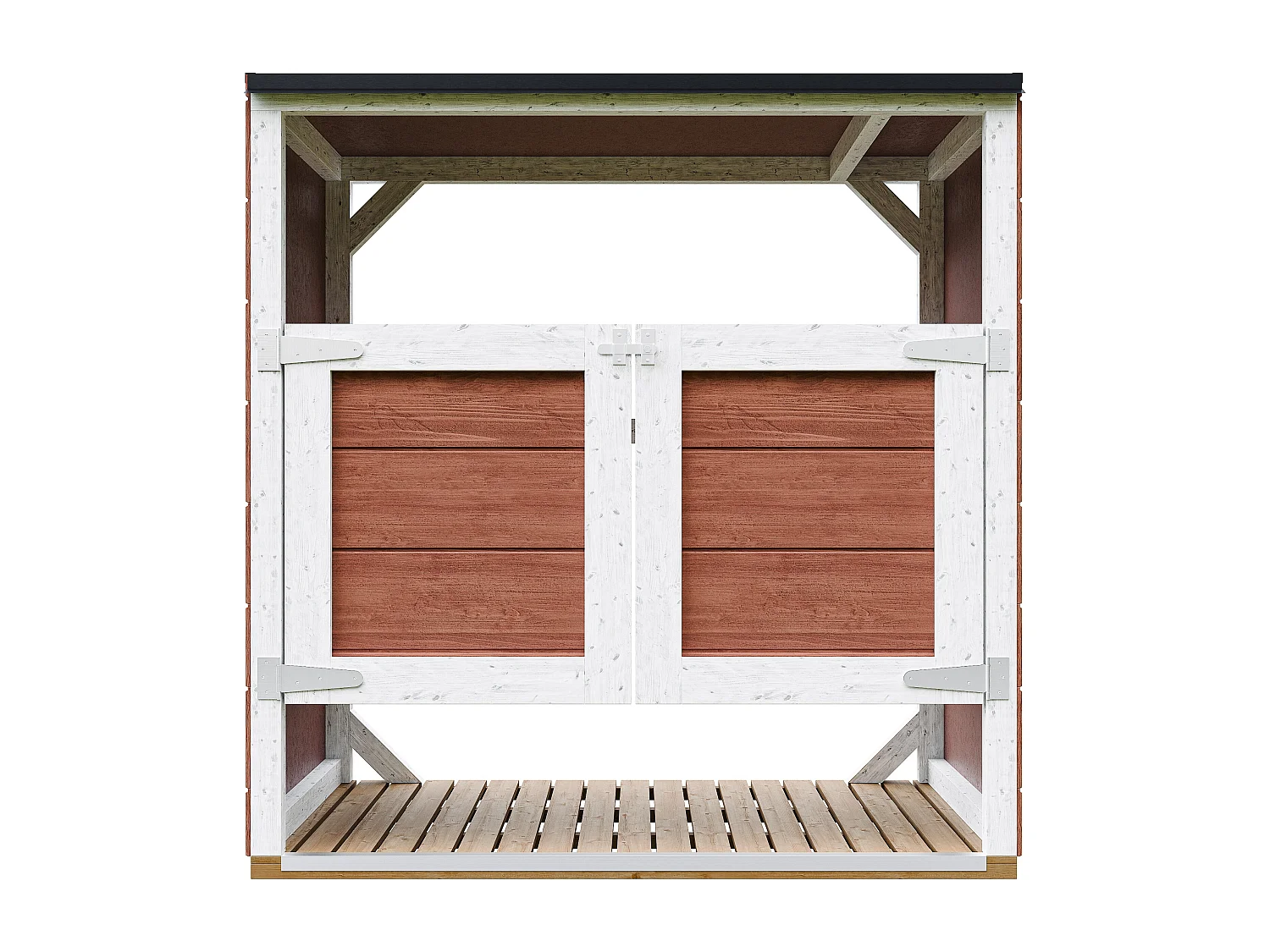 Obudowa na kosze na śmieci 1,14 m² / 2x240L - M980A-REDWOOD RED